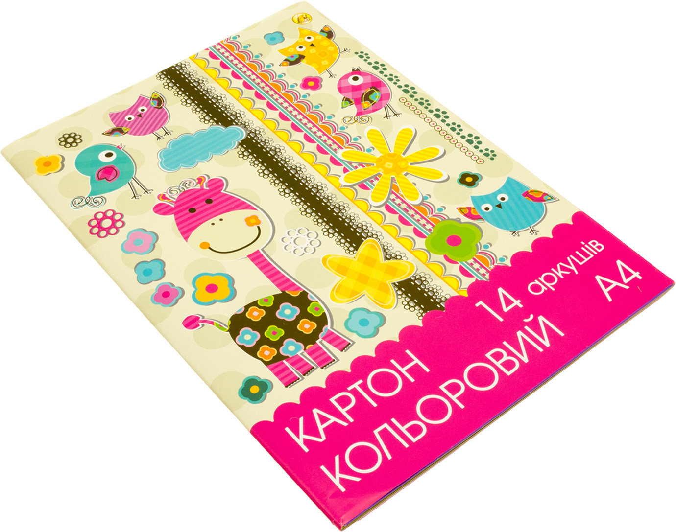 Картон кольор. А4 14арк. (7кольор.) поліетилен/Тетрада/(10) — фото товару | Канцелярський Сад