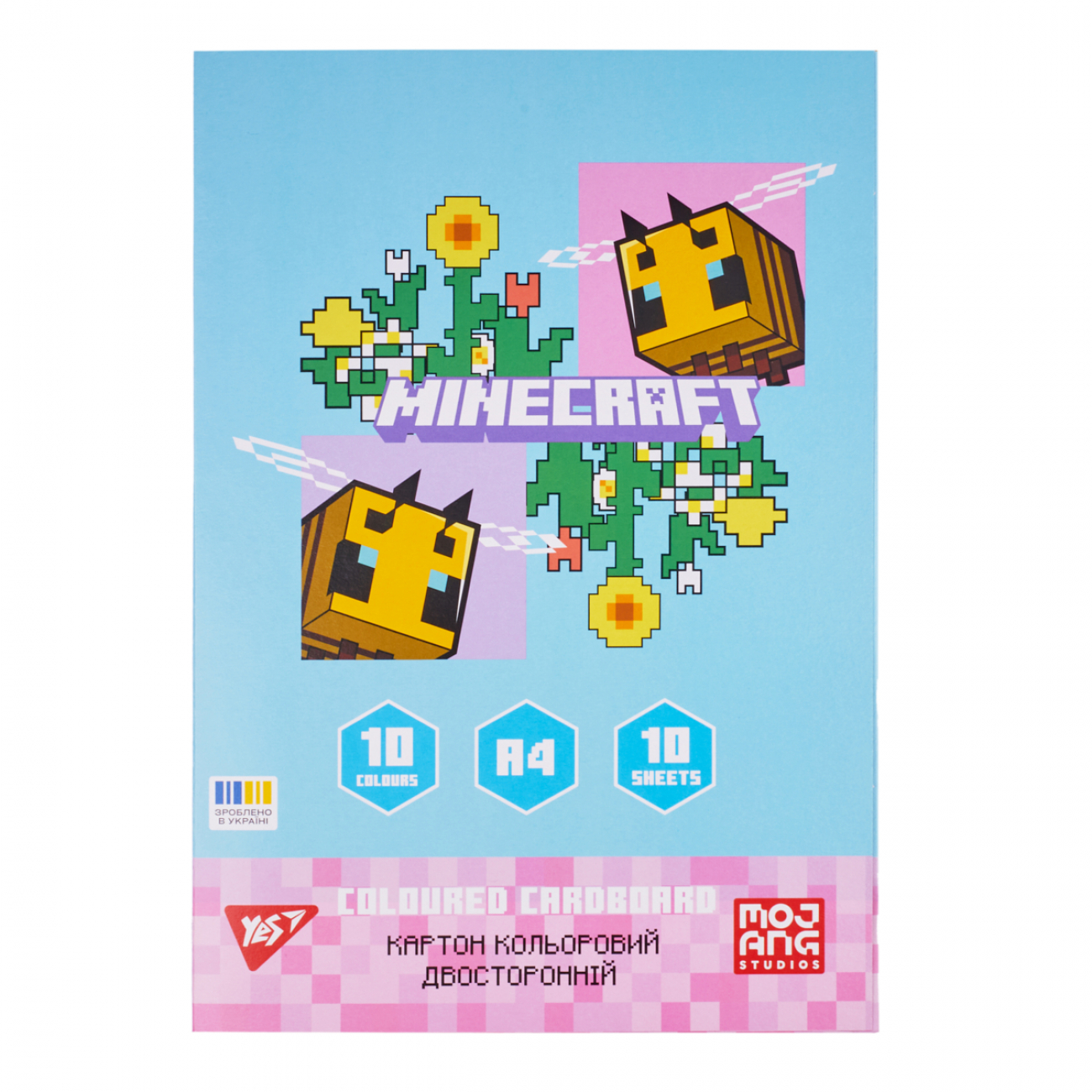 Картон кольор. А4 двостор.10арк./10кольор. Minecraft.Spring №955460/Yes/(25) — фото товару | Канцелярський Сад