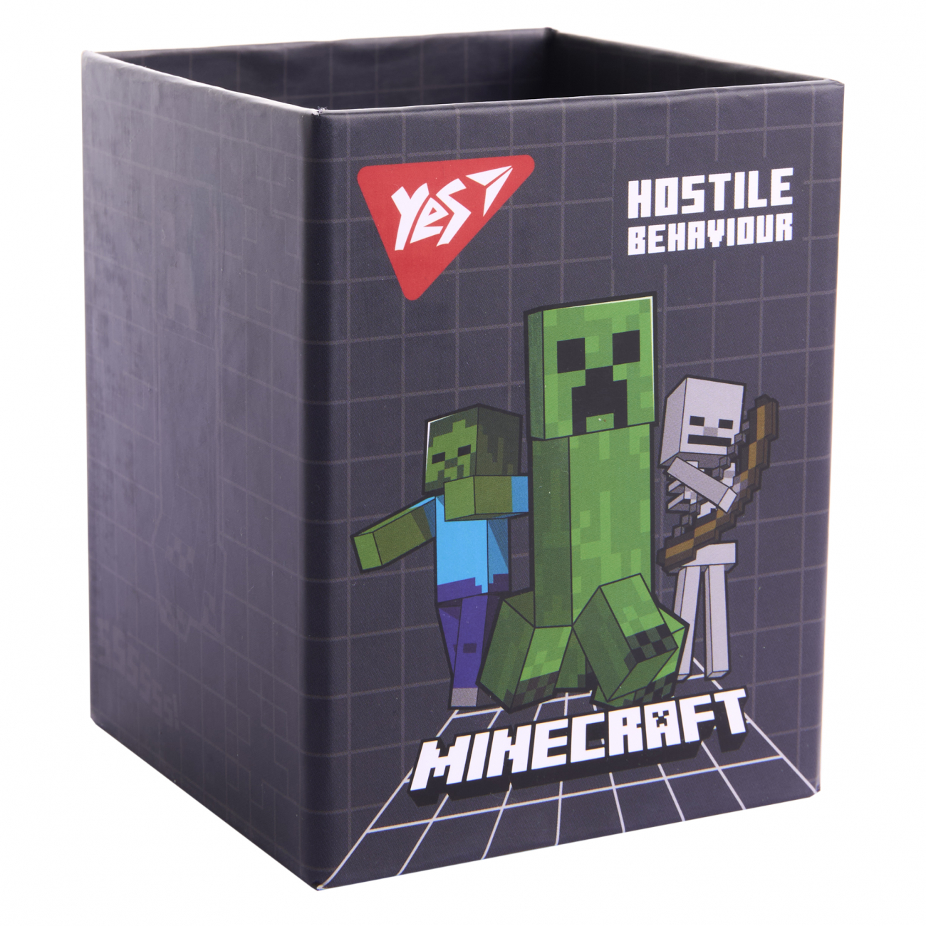 Стакан для ручок "Yes" №708332 "Minecraft" картон сірий(48) — фото товару | Канцелярський Сад