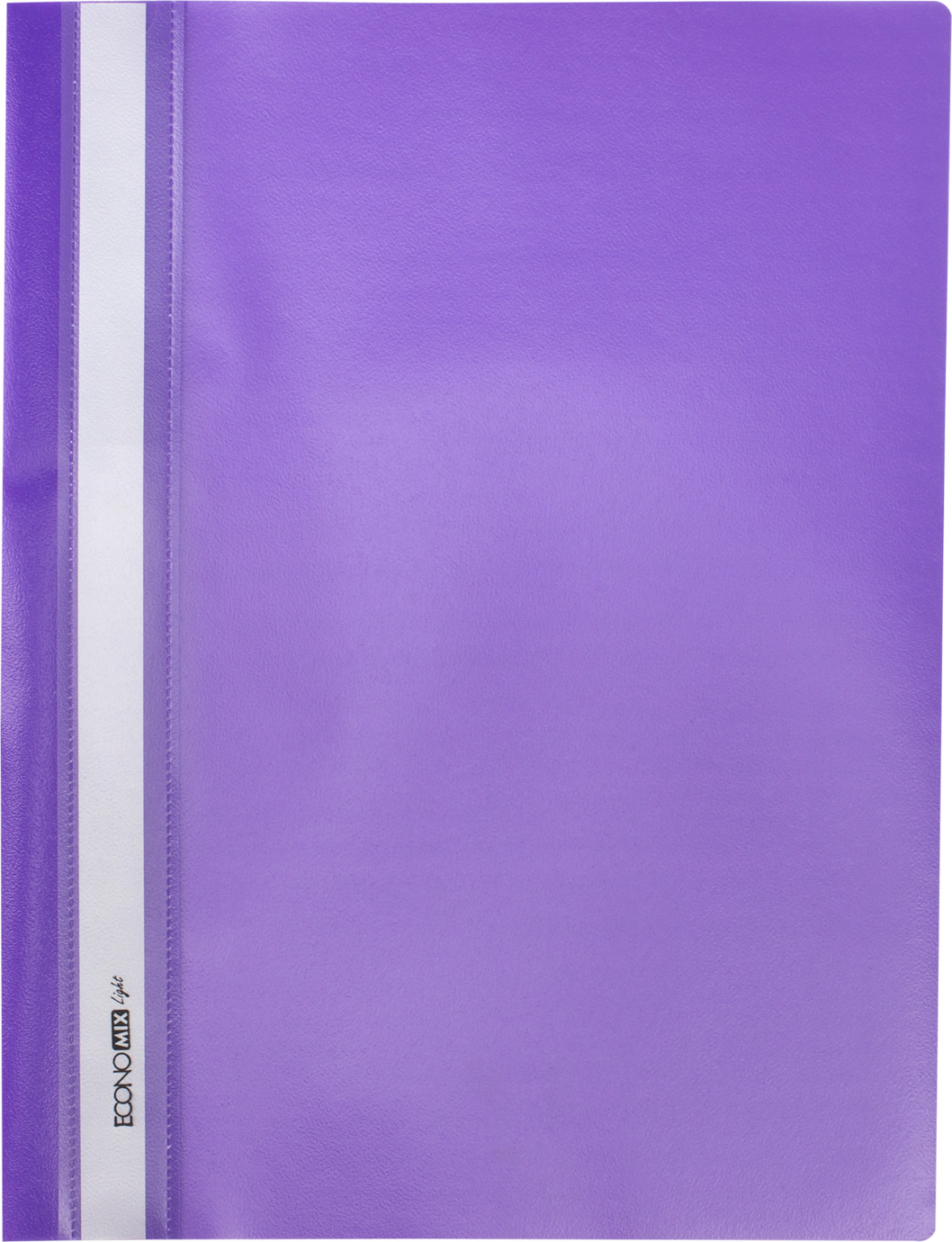 Папка-швидкозш. "Economix Light" №E38503-12 А4 з прозор.верхом,без перфор.,апельс.,фіолетова(10)(300) — фото товару | Канцелярський Сад