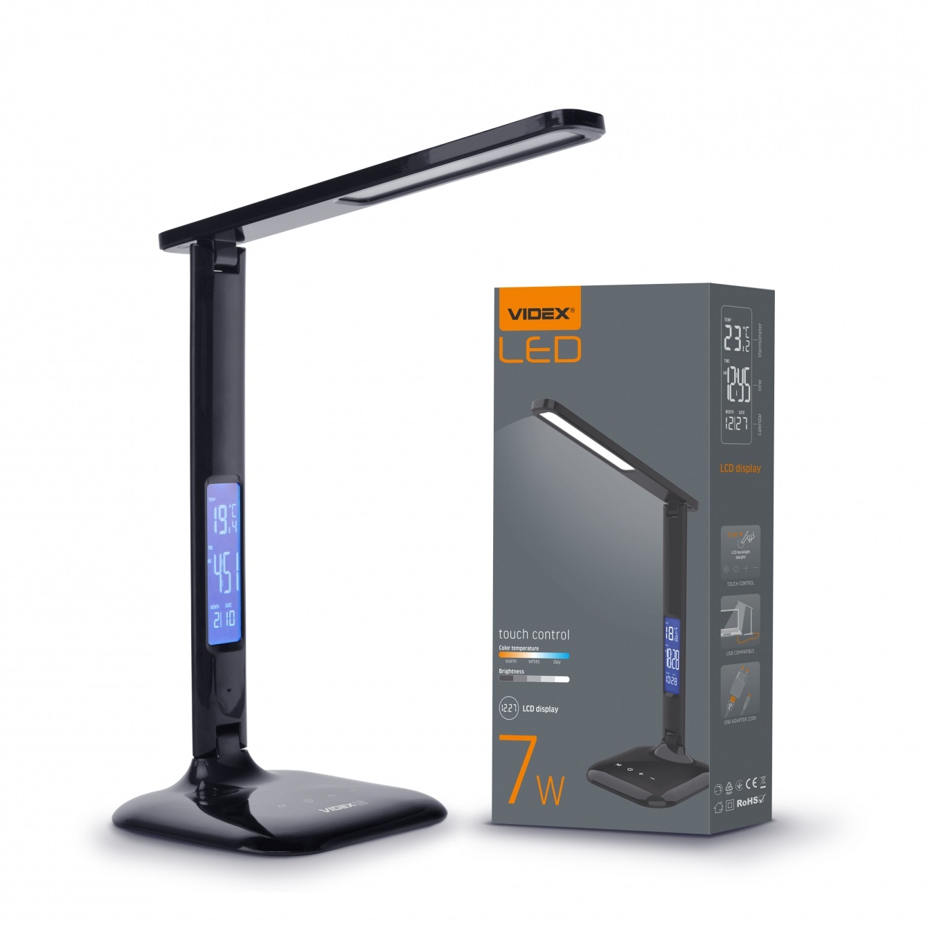Лампа наст. LED Videx VL-TF05B 7W 3000-5500K 220V — фото товару | Канцелярський Сад