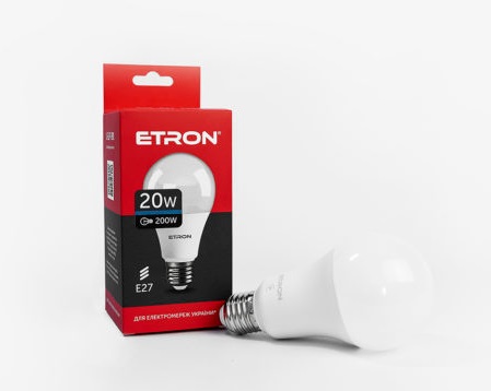 Лампа "Etron Light Power" LED 1-ELP-091 A70 20Вт 6500K Е27(10) — фото товару | Канцелярський Сад