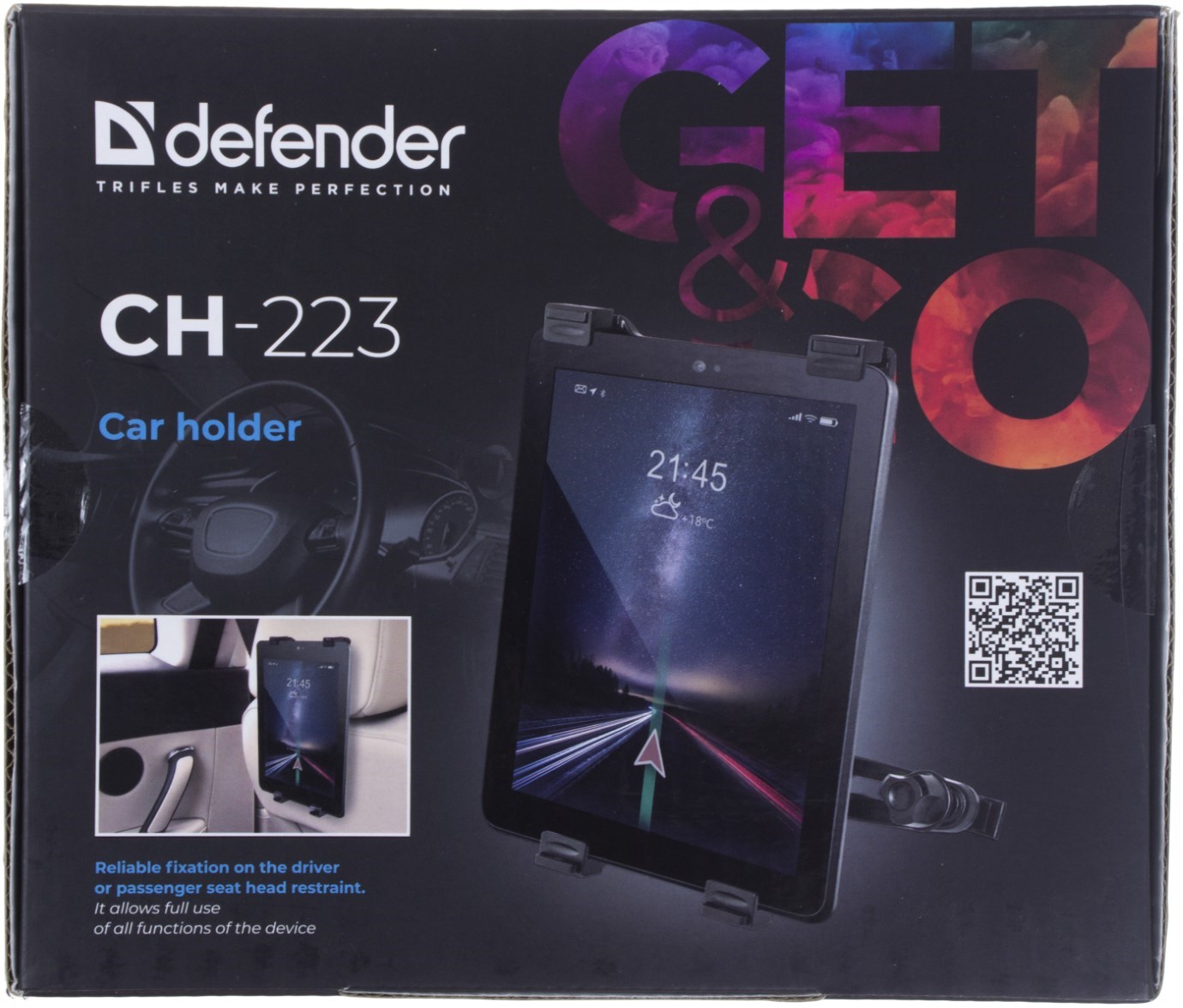 Автомобільний тримач для планшета Defender CH-223 110х220мм, на підголовник — купити | Канцелярський Сад