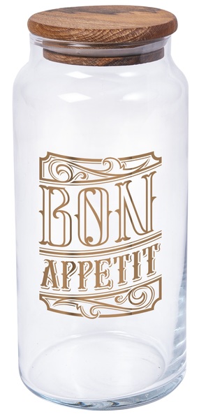 Банка скло "Herevin Bon Appetit" 0,89л з кришкою №232005-147(24) — купити | Канцелярський Сад