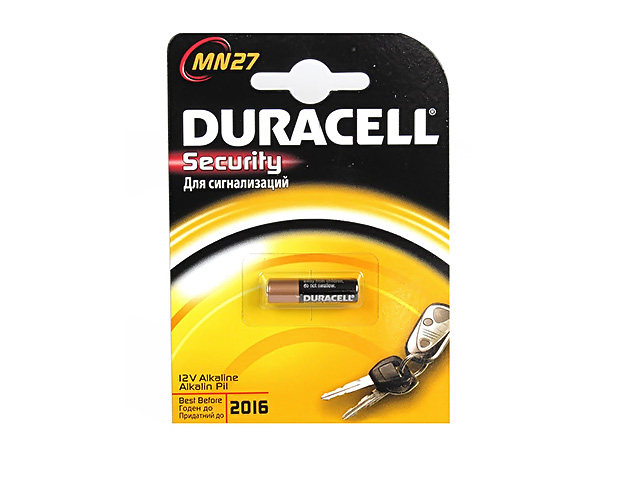 Батарейка Duracell Алкалайн LR-27A/MN27/1bl(10) — фото товару | Канцелярський Сад