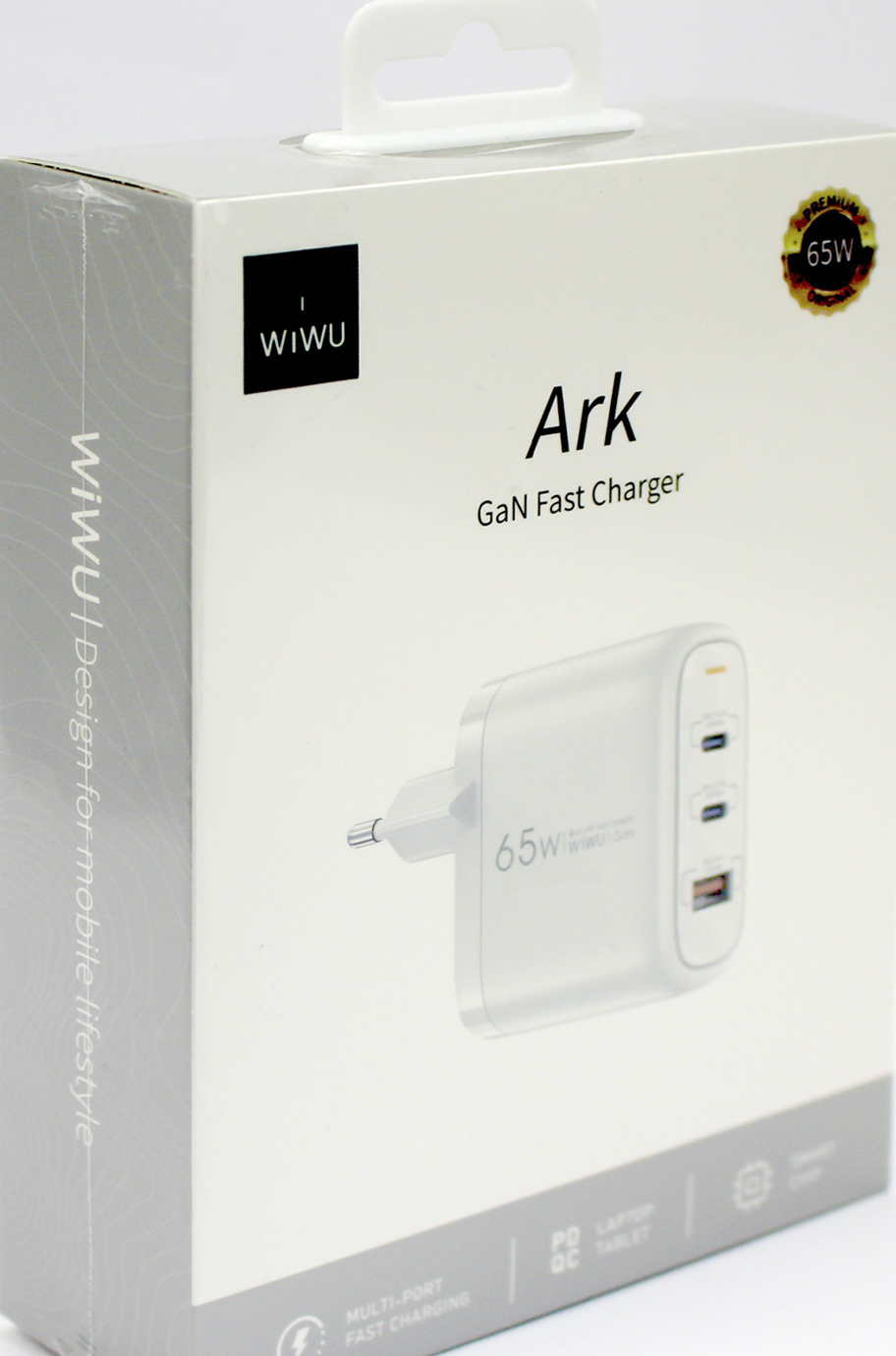 Зарядн.прист.WIWU №Wi-U024 USB+2Type-C 3А 65W ArkQC+PD GaNFastCharger шв.зар.white/Breidon — фото 3