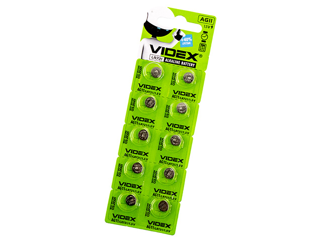 Батарейка Videx AG11/10bl(LR721)(2)(10)(100)/1/ — купити | Канцелярський Сад