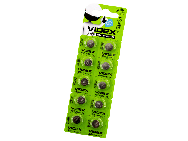 Батарейка Videx AG9/10bl(LR936)(10)(100)/1/ — купити | Канцелярський Сад
