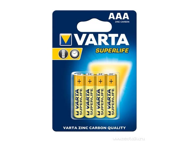 Батарейки Varta Superlife/Super Heavy Duty R-03/блістер 4шт (12)(60) — фото товару | Канцелярський Сад
