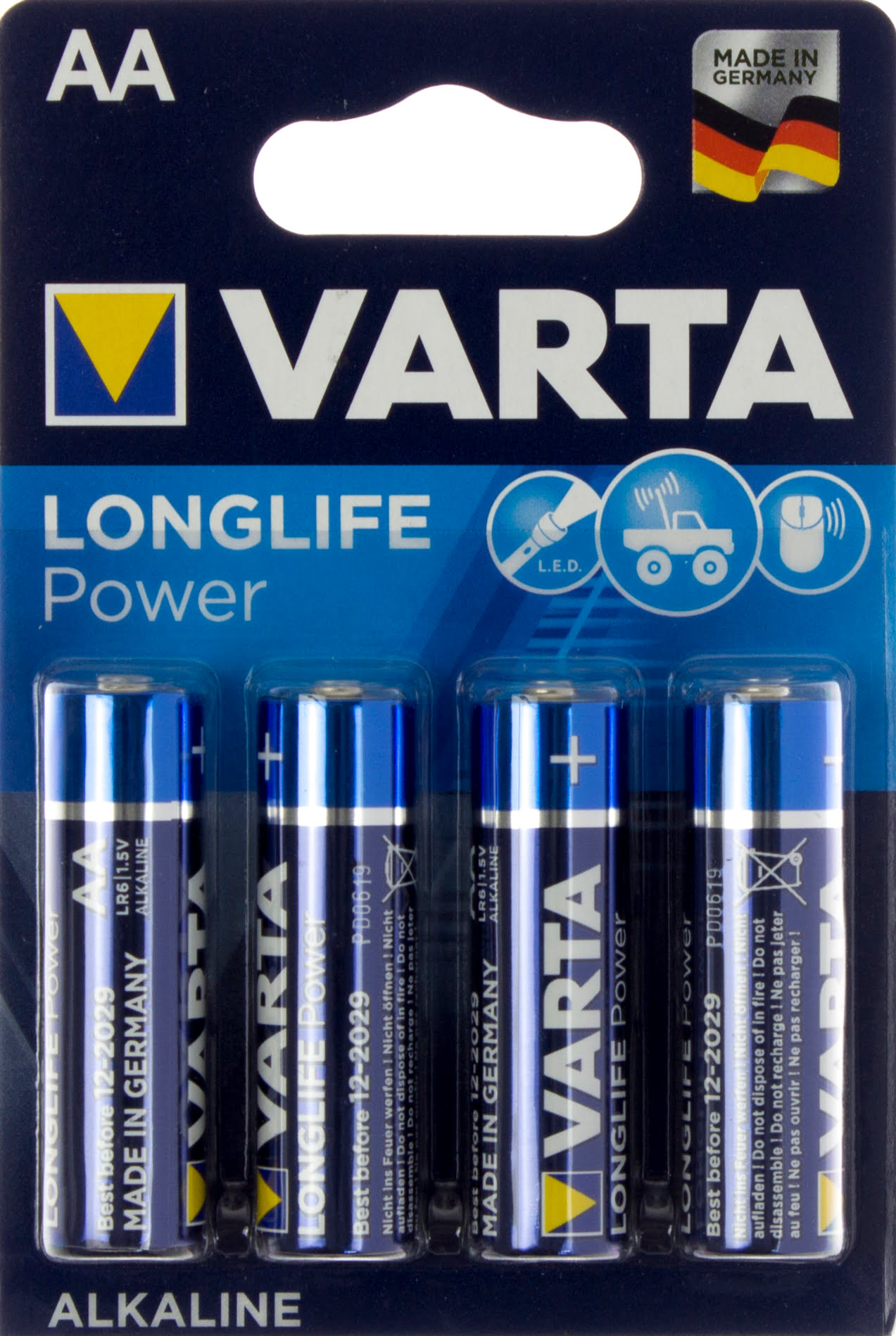 Батарейки Varta high energy/longlife power LR-06/блістер 4шт (20)(100) — купити | Канцелярський Сад