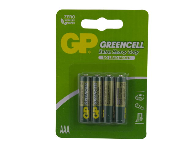 Батарейки GP Greencell 24G-UE4 R-03/блістер 4шт (10)(80) — купити | Канцелярський Сад