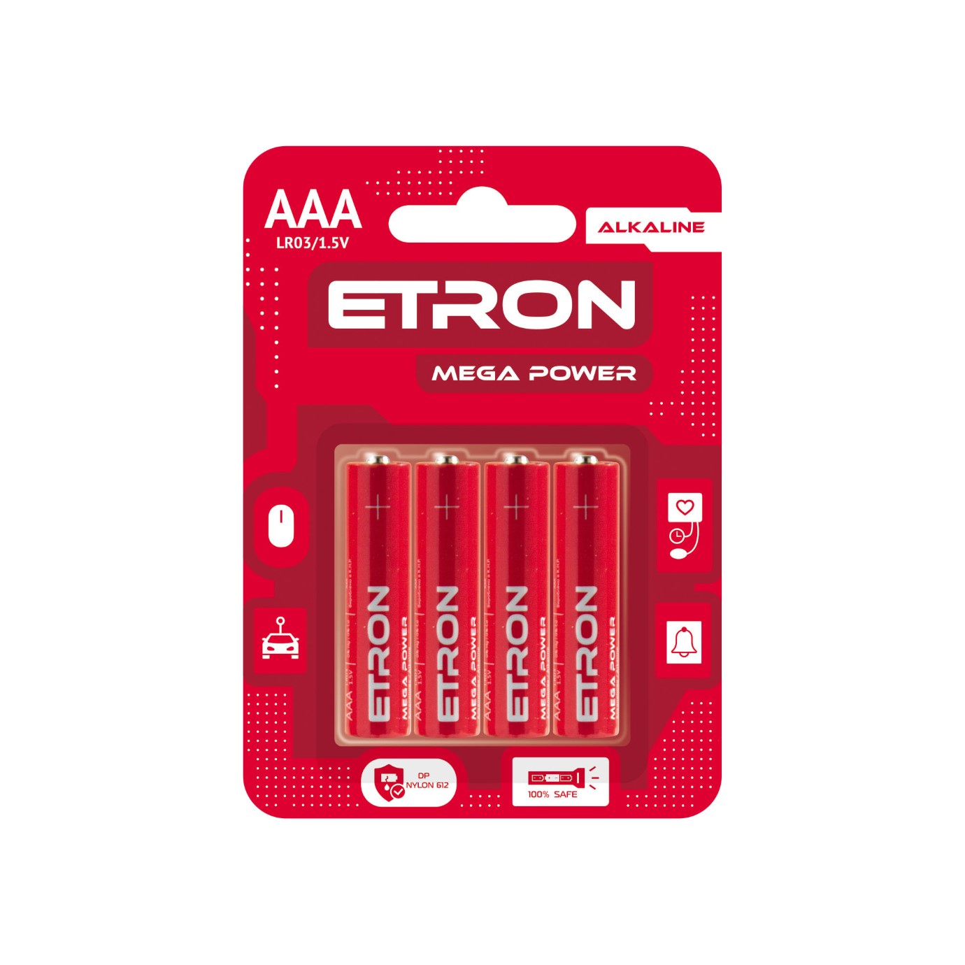 Батарейки Etron Mega Power LR-03/блістер 4шт (12)(240) — купити | Канцелярський Сад
