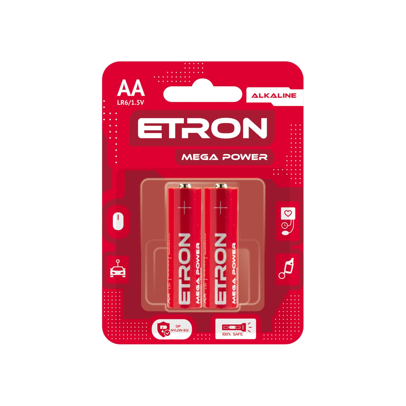 Батарейки Etron Mega Power LR-06/блістер 2шт(12)(360) — купити | Канцелярський Сад