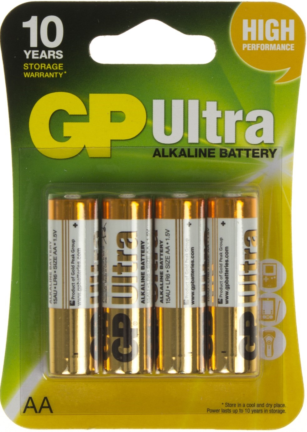 Батарейки GP Ultra 15AUHM-2UE4 LR-06/блістер 4шт (10)(80) — фото товару | Канцелярський Сад
