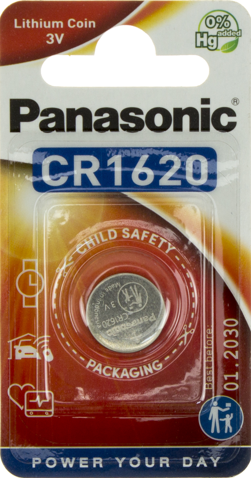 Батарейка Panasonic CR-1620/1bl 3V lithium(12) — фото товару | Канцелярський Сад