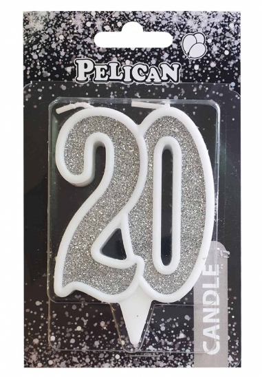 Свічка ювілейна "20" 7см золото №867120/Pelican/(1)(32) — купити | Канцелярський Сад