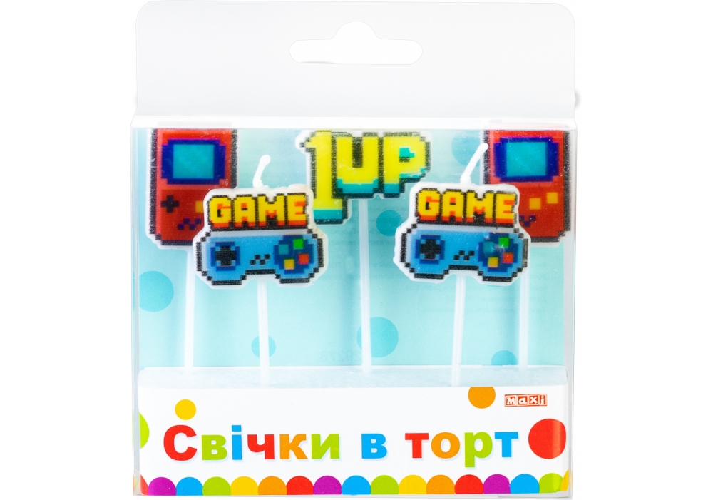 Набір свічок в торт "Games" 5шт №MX629278/Maxi/(24) — фото товару | Канцелярський Сад