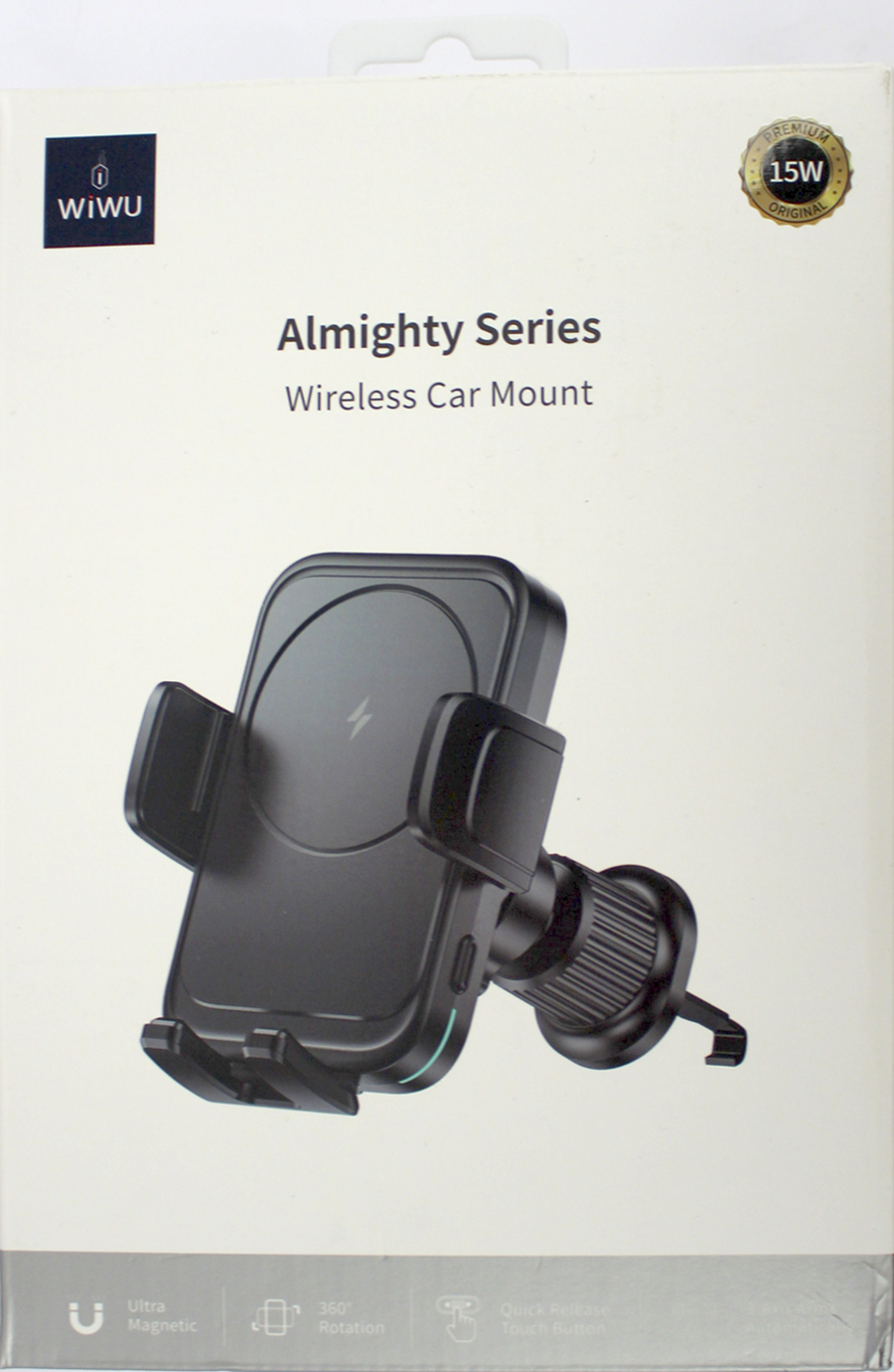 Автотримач WIWU Universal Automatic Wireless car charger Black №CH-321/Breidon/ — фото товару | Канцелярський Сад