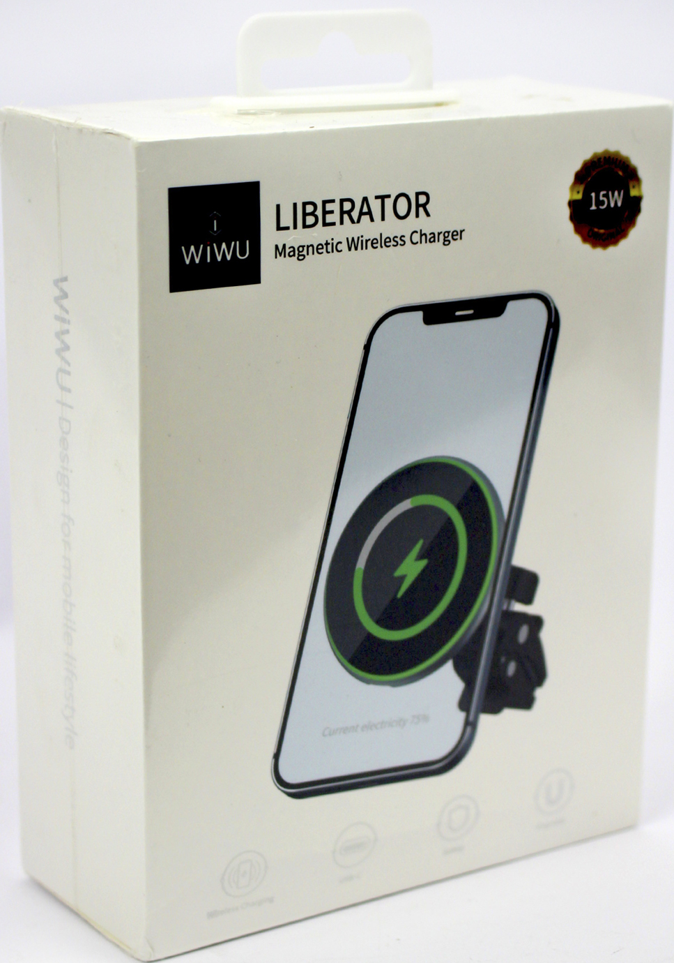 Автотримач Wiwu з бездрот. заряд. LiberatorMagneticWirelessCharger15W Black№CH-308/Breidon — фото 3