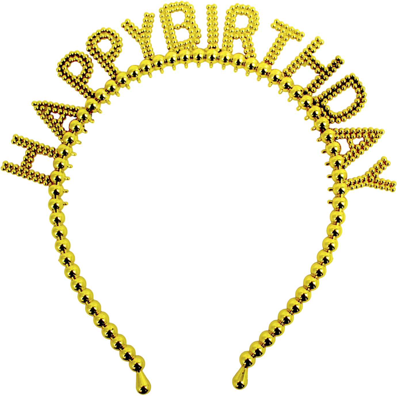Обруч для волосся "Happy birthday" бусинки золото №15113(20) — фото 3