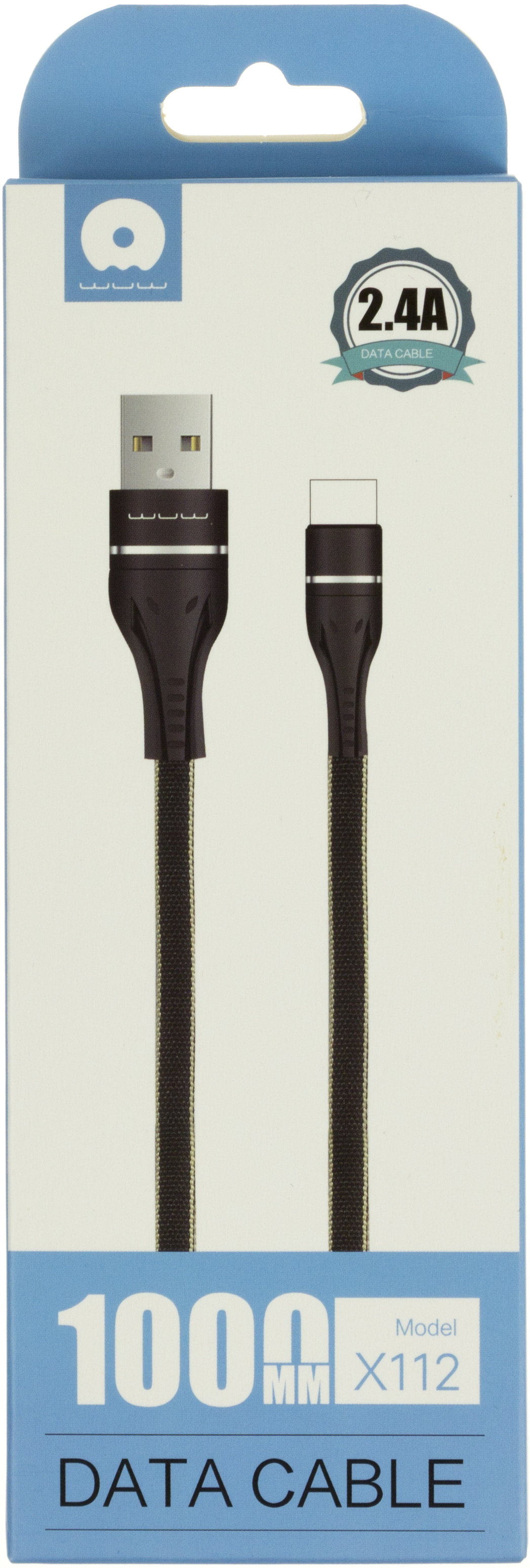 Кабель USB > lihgtning USB WUW №X112M 2.4A 1м black/Breidon/ — фото товару | Канцелярський Сад