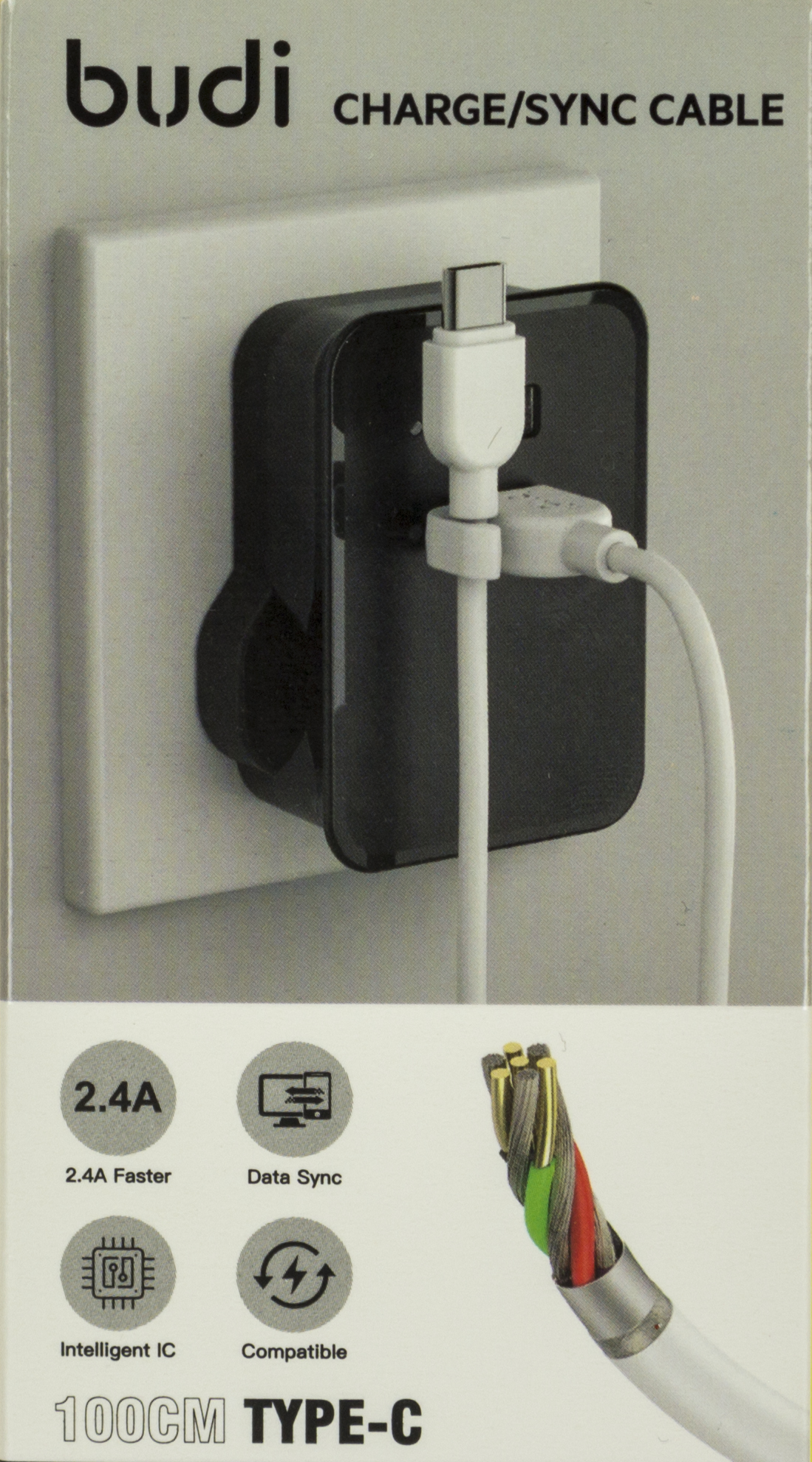 Кабель USB > Type-C Budi 3A 1м white №DC227T10W/Breidon/ — фото 3