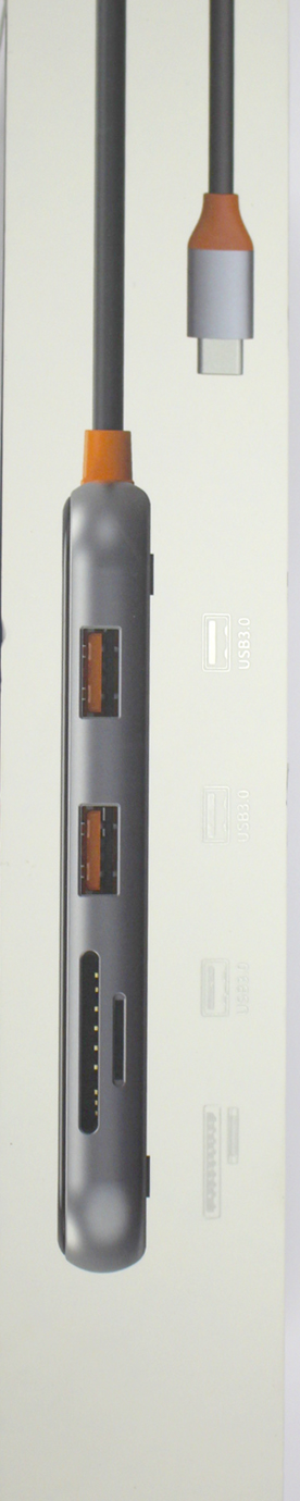 Адаптер перехідник WIWU Cyber HUB 5in1 Type C > USB3x3 > SD > Micro SD CB005 grey/Breidon/ — фото 4