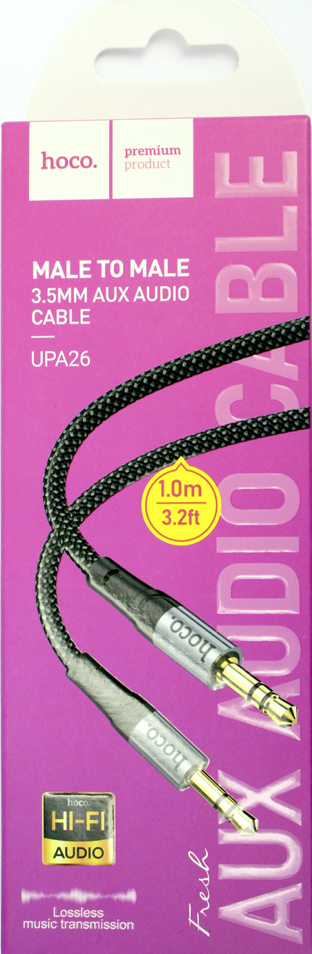Кабель Aux Hoco UPA26 audio cable black — купити | Канцелярський Сад