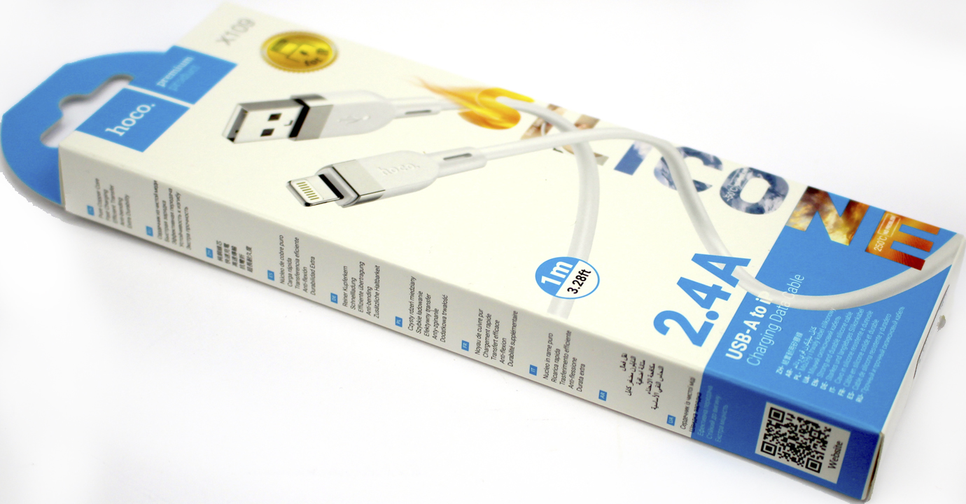Кабель USB > lightning HOCO X109 2,4A 1м white — фото 3