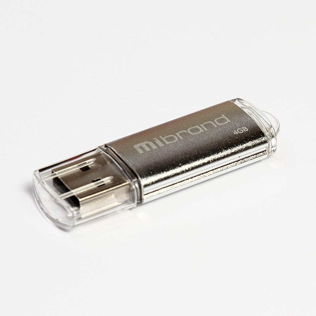 Флеш-пам`ять 4GB "Wibrand" Cougar USB2.0 silver №0880 — купити | Канцелярський Сад