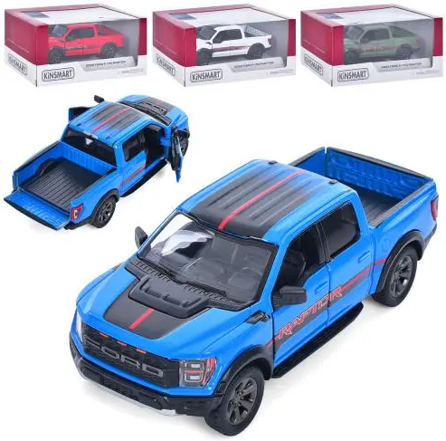Машина метал. "Kinsmart" Ford F-150 Raptor Livery Edition2022,в кор-ці,16х7,5х8см№KT5436WF — фото товару | Канцелярський Сад