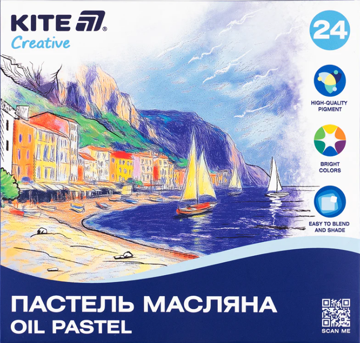 Пастель масл. "Kite" №K-200-24 Creative 24кольор.(12) — купити | Канцелярський Сад