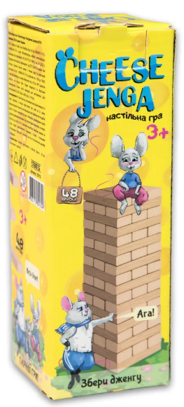 Гра Вежа "Cheese Jenga" 48 брусків,укр. №30718/Strateg/(16) — фото товару | Канцелярський Сад