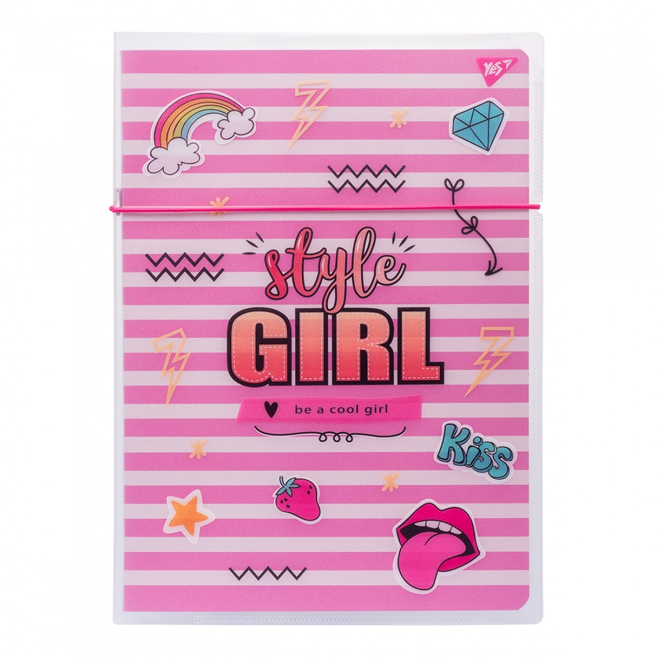 Зошит А4 48арк. кліт. в пласт папці "Style girl pink" №764429/Yes/(1)(40) — купити | Канцелярський Сад