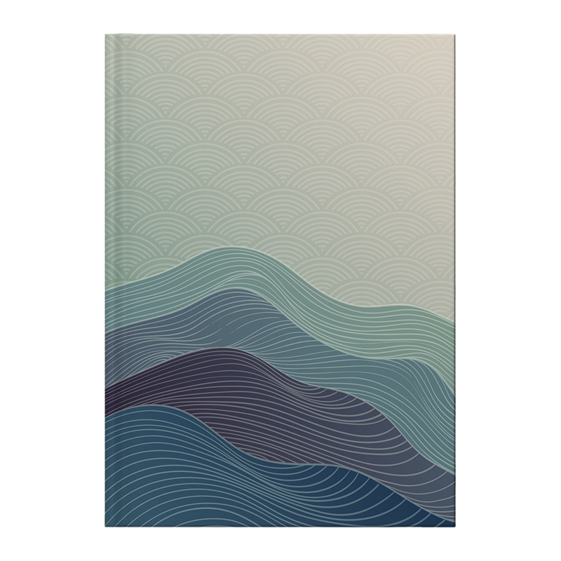 Книга-канц. А4 96арк. кліт. тв. обкл. "Waves" синя №8422-562/Axent/(10) — фото товару | Канцелярський Сад