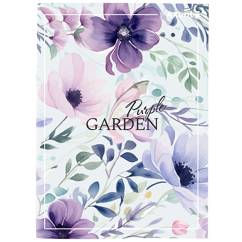 Зошит А4 96арк. кліт. м'яка обкл. Purple Garden №4782-6-A/Axent/(16) — купити | Канцелярський Сад