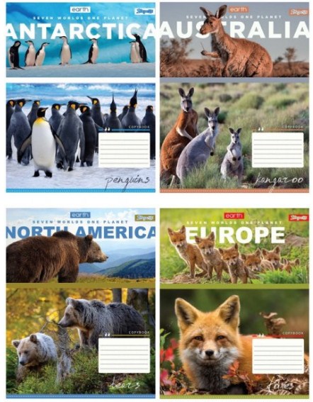 Зошит 60арк. лін. 1В Earth animal №764962(10)(160) — фото товару | Канцелярський Сад