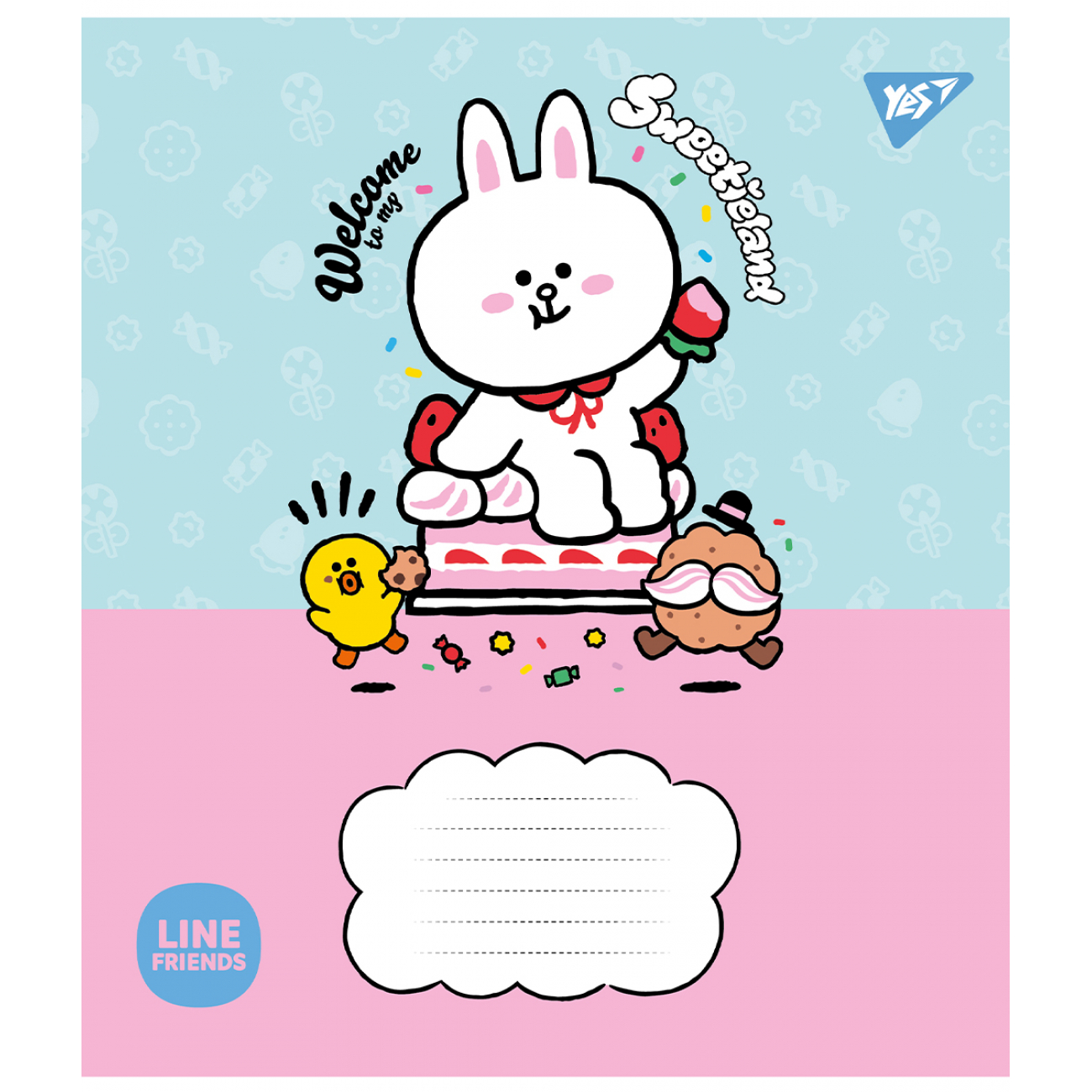 Зошит 12арк. лін. YES Line Friends. Sweetieland №766949(25)(250)(500) — фото 3