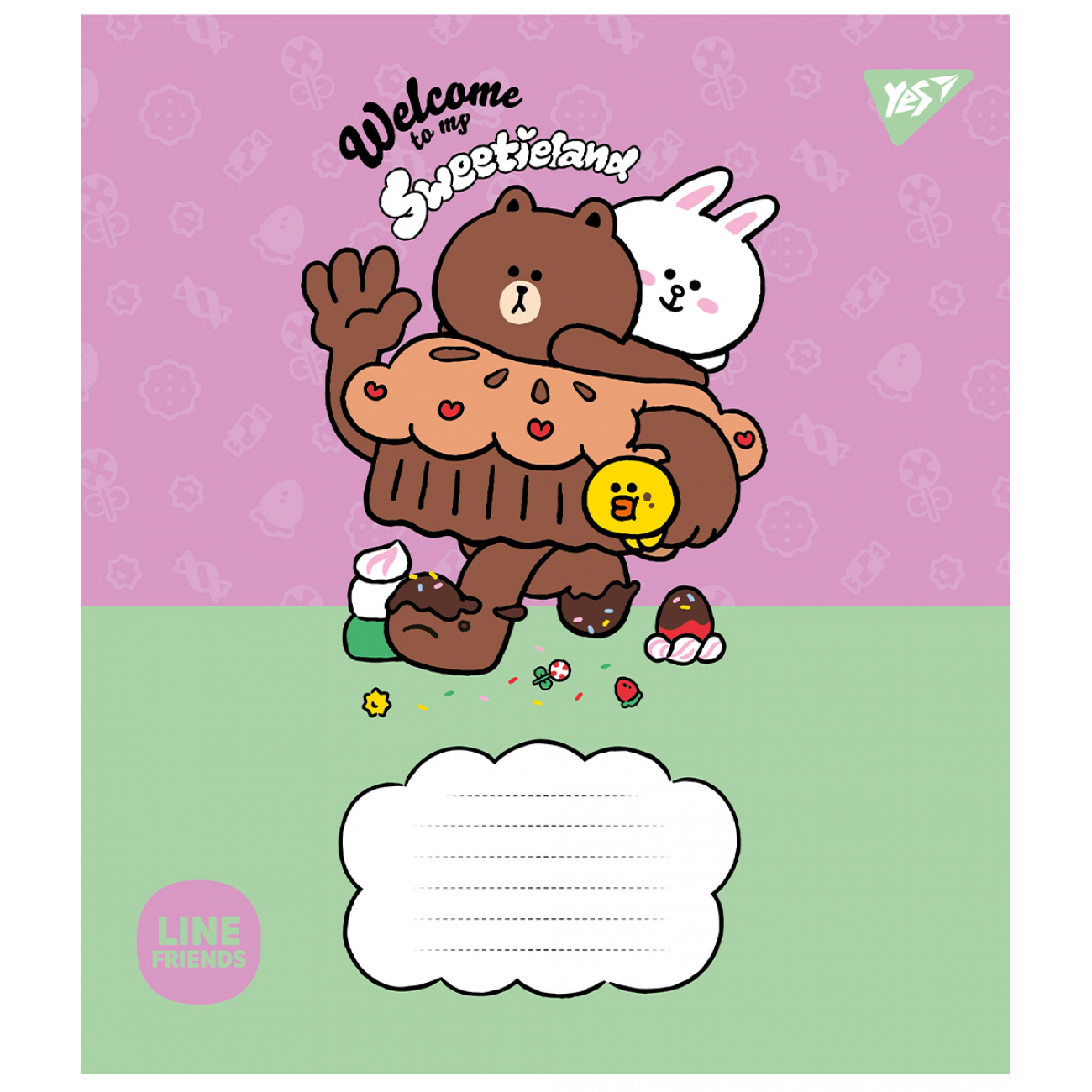 Зошит 12арк. лін. YES Line Friends. Sweetieland №766949(25)(250)(500) — фото 5