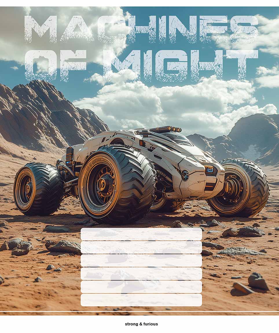 Зошит 12арк. кліт. Star "Machines of might (хлопч)" ВД-лак №012-3517K(30)(360) — фото товару | Канцелярський Сад