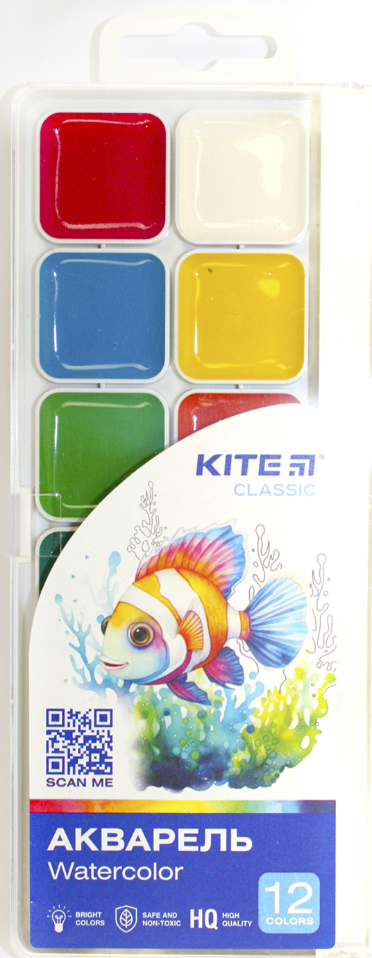 Акварель 12 кольор. "Kite" "Classic" №K-061(12) — фото товару | Канцелярський Сад