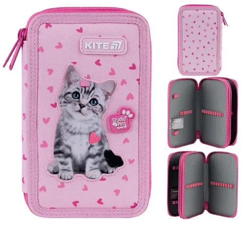 Пенал "Kite" Studio Pets 2від.,б/н №SP25-623(50) — купити | Канцелярський Сад