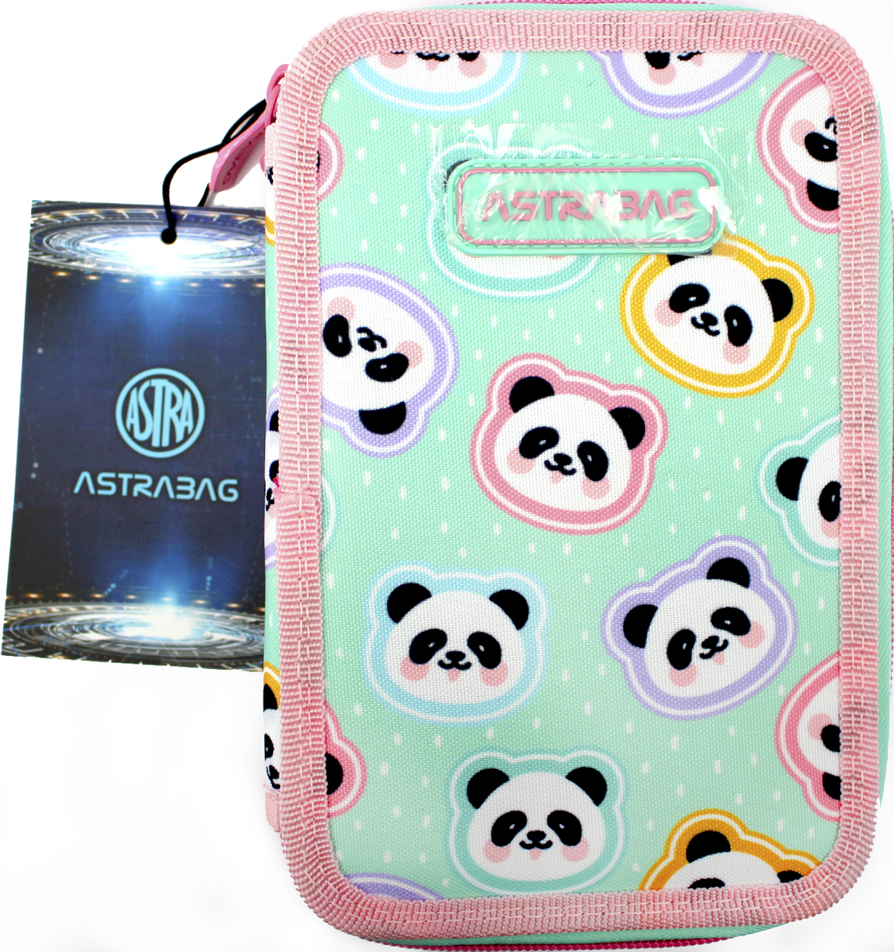 Пенал "Astrabag" Minty Pandas 2від. №503025013 — купити | Канцелярський Сад