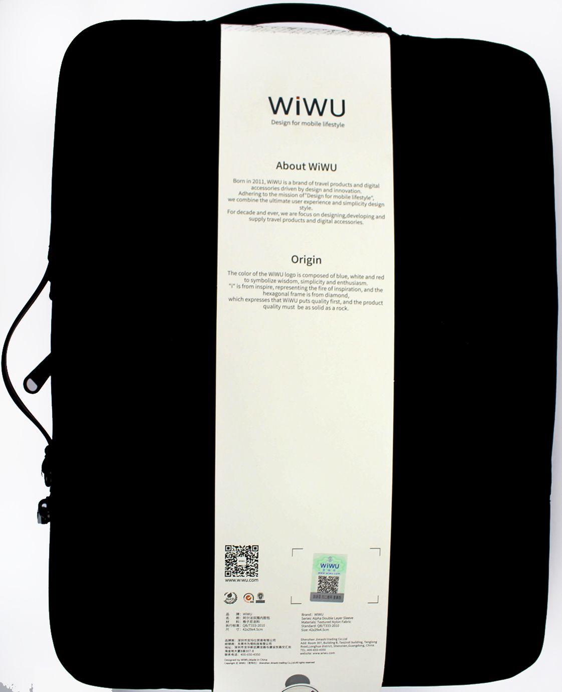Сумка для ноутбука "WIWU" Alpha Double Layer Sleeve 14" black/Breidon/ — фото 3