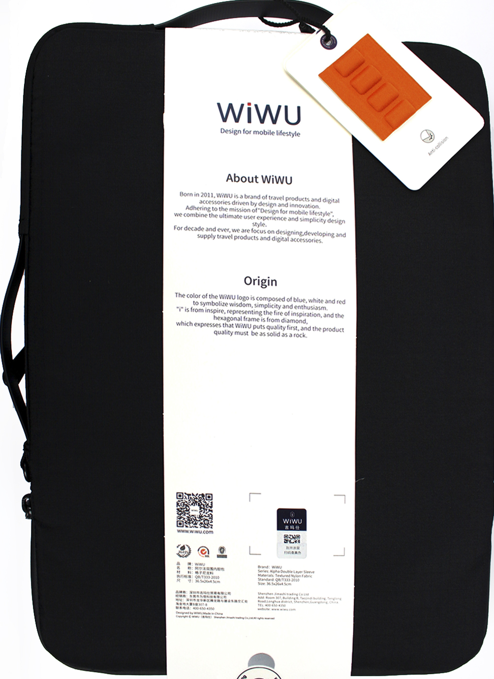 Сумка для ноутбука "WIWU" Alpha Double Layer Sleeve 15.6" black/Breidon/ — фото 3