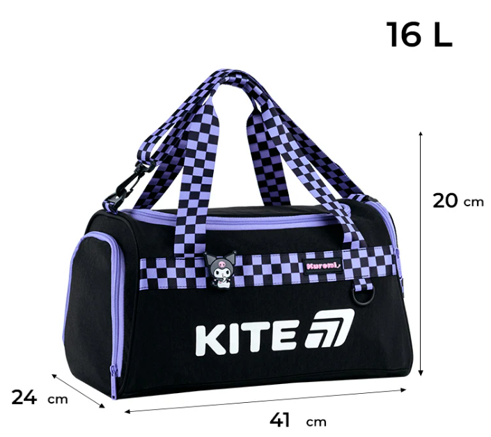 Сумка спортивна "Kite" 2505 Kuromi 1від.,3карм. №HK26-2505 — фото 3