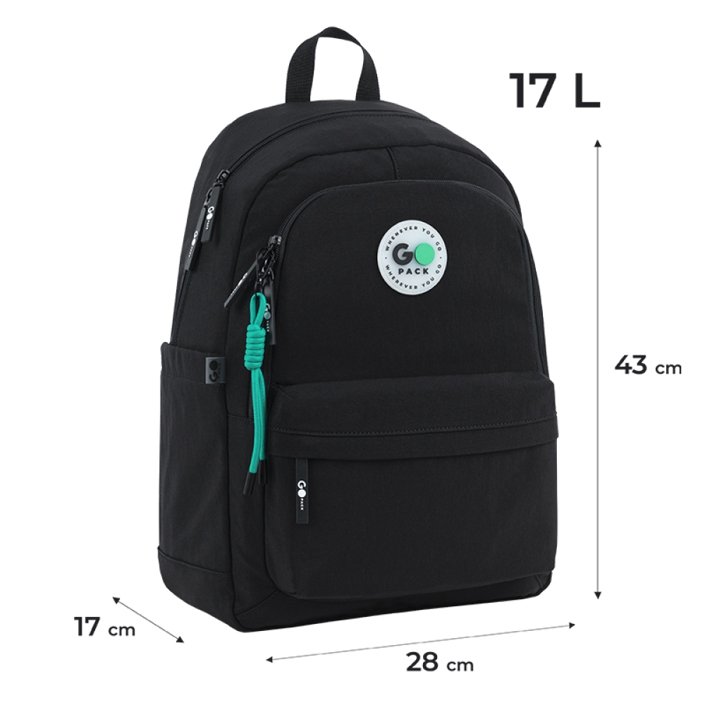 Рюкзак "GoPack" Education Teens 2від.,4карм. 141L чорний №GO26-141L-3(10) — фото 3
