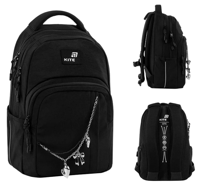 Рюкзак "Kite" Education teens Black&Charm 2від.,5карм. №K26-2578M-1(10) — купити | Канцелярський Сад