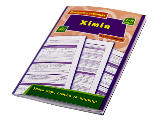 Книжка А5 "Довідник у таблицях. Хімія" 7-11кл. /УЛА/(30) — фото товару | Канцелярський Сад
