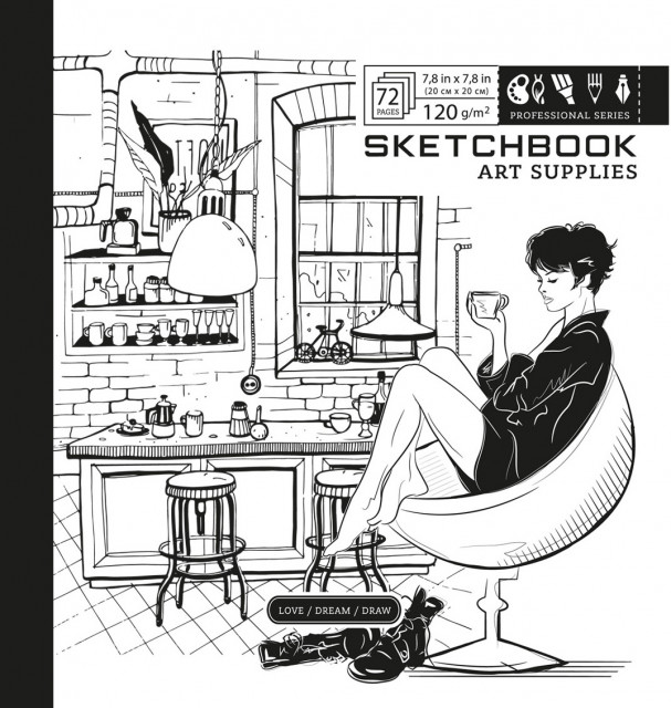 Скетчбук 36/120 В5 б/лін. картон. обкл. №7БЦ/БК290/4/21368/Мандарин/(10) — купити | Канцелярський Сад